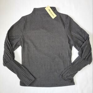 NWT Mikey & Joey Grey Juliet Sleeve Blouse